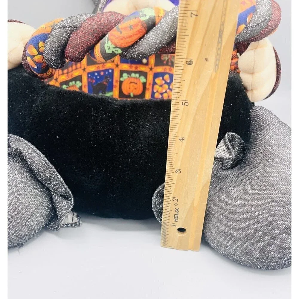 Vintage Halloween Witch Candy Basket Kids of America Plush Trick Or Treat Bowl